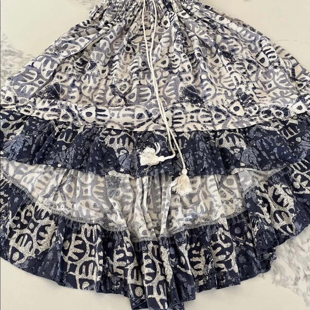 Free People Beach Day halter navy and white mini dress size large - Picture 15 of 16